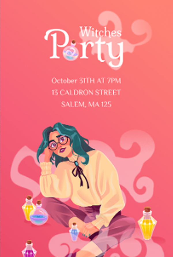 Иллюстрация-постер Witches Party